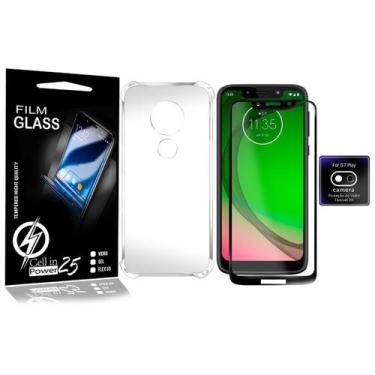 Imagem de Capa Capinha Moto G7 Play XT1952 5.7 + Película Vidro 3d + pel Câmera 
