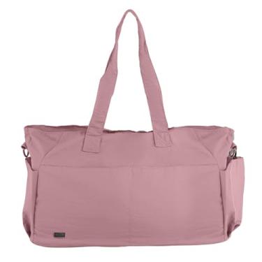 Imagem de Bolsa De Ombro Feminina Alça Grande Espaçosa Academia Yoga Trabalho Faculdade Viagem Estilosa Moda Multiuso (ROSA)