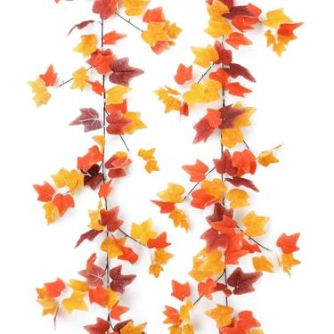 Imagem de mizii 2 fios, vinhas artificiais, guirlanda de hera de outono, 188 cm, videira falsa com folhas de seda, plantas suspensas, vegetação, decoração para uso ao ar livre, festa de casamento, quarto, casa