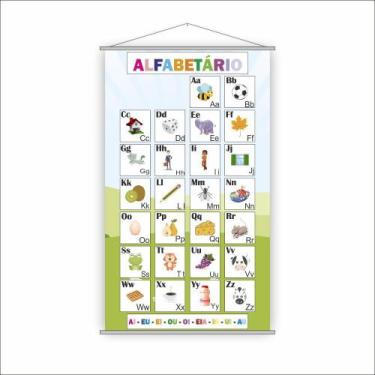 Imagem de Banner Escolar Pedagógico - Alfabetário Com Vogais 120X65Cm - Plimshop