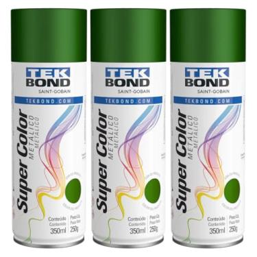 Imagem de Kit 3 Tintas Spray Verde Metálico Aerossol TekBond 350ml/250g