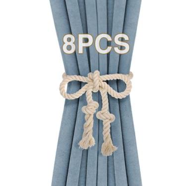 Imagem de Curtain Tiebacks Apipi, tecido à mão, creme de algodão, 8 unidades