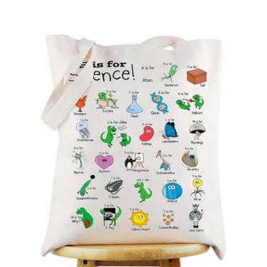 Imagem de WZMPA Bolsa de mão com alfabeto de biologia, presente de apreciação de biólogos, ciências biológicas, bolsa de mão, biotecnologia, mercadoria, P é para Science Tg, Large