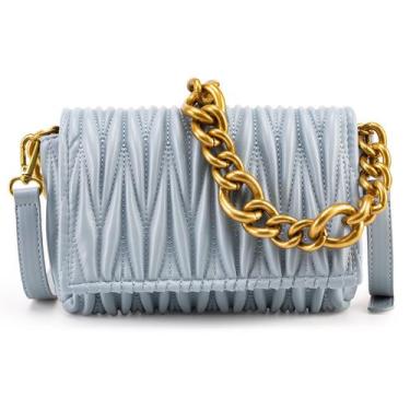 Imagem de Bolsa tiracolo, material sintético acolchoado, cinza, feminina - Light