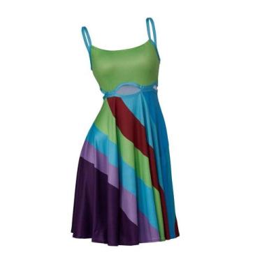 Imagem de Vestido MyHerocos 13 Going On 30 Rainbow Vintage Print Feminino