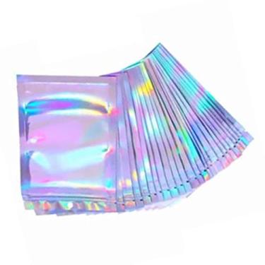 Imagem de TOPINCN 100pcs Iridescent Bloqueio Auto -Vedação Bolsa de Vedação Holograma Celofane Saco de Self Selfing 9 X 12 Cm de Zíperes Iridescentes Sacos de Travamento para Doces