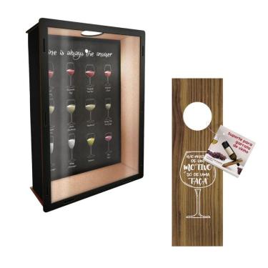 Imagem de Suporte De Garrafa De Vinho + Quadro Porta Rolhas Vinho