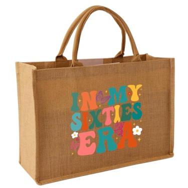 Imagem de Qlvexkah 30 40 50 60 70 80 90 sacolas de juta de juta presentes de aniversário para mulheres, 43 x 17 x 30 cm, 60º, Large