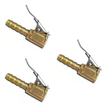 Imagem de 2X Bico Presilha Para Encher Pneus Calibrador Eletrônico 3 P