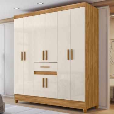 Imagem de Guarda-roupas 8 Portas Portugal Smart Freijó/Off White