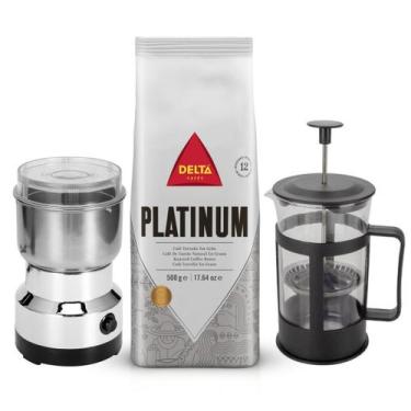Imagem de Café Delta Q Torrado Grão Prensa Francesa 300Ml Moedor Inox