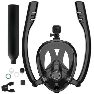 Imagem de Mascara De Mergulho Cilindro Oxigenio Oculos Snorkel Ar Nataçao Manome