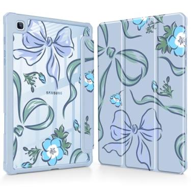 Imagem de Mektron Capa para Samsung Galaxy Tab S6 Lite 10,4 polegadas 2024/2022/2020 com suporte para caneta S, visualização em vários ângulos com capa à prova de choque, capa transparente + suporte de três