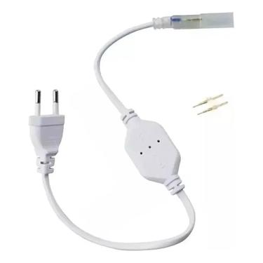 Imagem de 2X Kit 10 Conector Rabicho Mangueira Led Chata Plug Tomada F