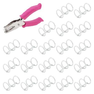 Imagem de MovFlax 20 peças 20 mm (7/20.3 cm) diâmetro interno 3 argolas de metal soltas fichários de folha com furo único de 1/10.2 cm para diário de viagem/álbum de fotos/cadernos (prata, 20 mm)