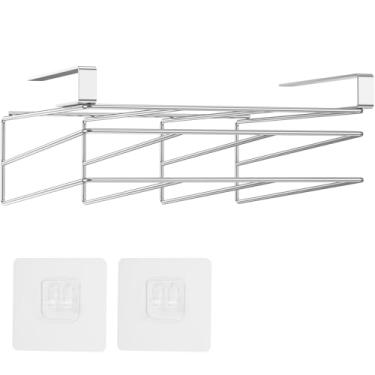 Imagem de KTZCTPCA Suporte para tábua de cortar sob o armário, organizador de tábua de corte de aço inoxidável, suporte para tábua de cortar sem broca, prateleira suspensa para tábua de cortar