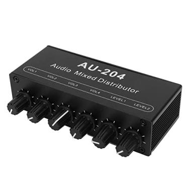 Imagem de Caixa de divisor de áudio estéreo Qanyegn, amplificador de fone de ouvido de mini pré -amplificador. 2 vias de entrada de 4 vias de 3,5 mm para estúdio e estágio