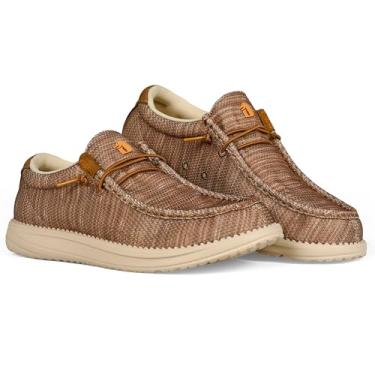 Imagem de Gator Waders Sapatos masculinos de acampamento - Mocassins masculinos leves sem cadarço para uso ao ar livre com cadarços elásticos, malha respirável, palmilha acolchoada, confortável, durável