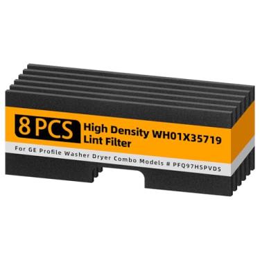 Imagem de WH01X35719 Filtro de fiapos para combo de lavadora e secadora GE, substituição de filtro de fiapos reutilizável e lavável para combo de máquina de lavar e secar com perfil GE - modelos PFQ97HSPVDS