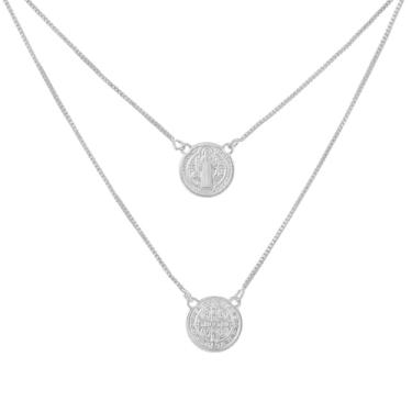 Imagem de VIRENZA Escapulário São Bento Banhado A Prata 925