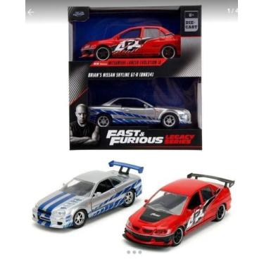 Imagem de Miniatura Mitsubishi Lancer Nissan skyline escala 1/32 jada