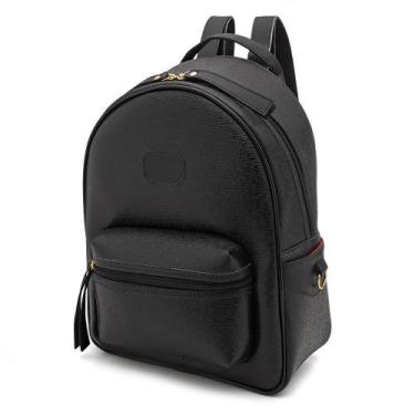 Imagem de Mochila Feminina Escolar Espaçosa - Preto - Vítor Melo