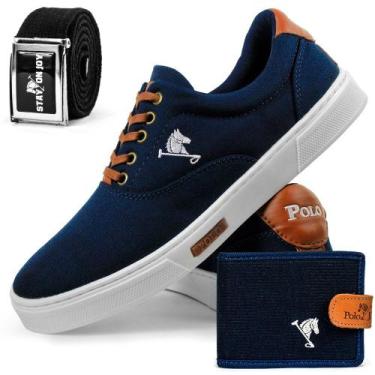 Imagem de Kit de Sapatênis Masculino Tênis Casual Polo Joy - Marinho, Azul marin