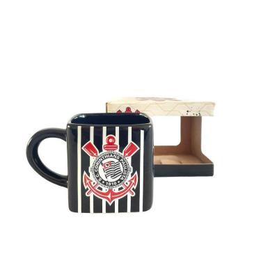 Imagem de Caneca De Porcelana Corinthians Quadrada Oficial - 330Ml