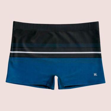 Imagem de Sunga Masculina Boxer Mash Praia Piscina Listrada, Preto, GG
