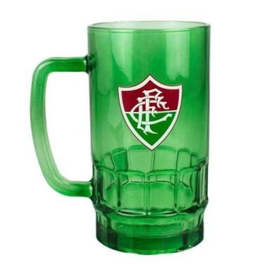 Imagem de Caneca Vidro Verde Transparente 550ml Fluminense - Mileno