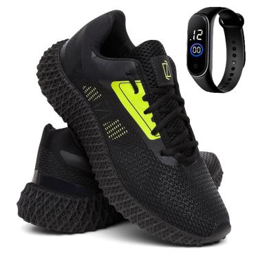 Imagem de Tênis Masculino de Corrida e Academia Super Leve e Confortável com Relógio-Masculino