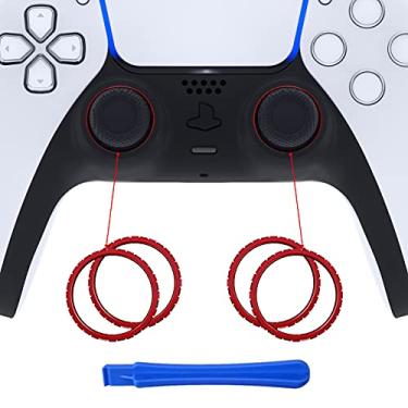 Imagem de eXtremeRate Acessórios de substituição Scarlet Red para controle PS5, anéis de destaque para controle Playstation 5 – controle não incluído
