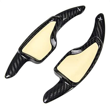 Imagem de SK CUSTOM Capa de acabamento de câmbio estendida para volante compatível com Chevrolet CV Camaro 2016 2017 2018 2019 2020 acessórios de carro de fibra de carbono preto brilhante