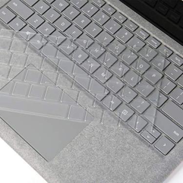 Imagem de OHGO Capa protetora de teclado transparente ultrafina para laptop Microsoft Surface 2017 2018+ 1/2 34.3 cm/38.1 cm, layout de teclado dos EUA