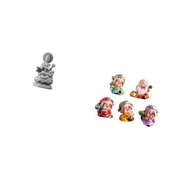 Imagem de Fenteer Guan Yin Da Fortuna Estatueta de Resina Escultura Feng Shui Buda Feminino Riqueza Estátua Central de Mesa Chinesa Decoração de Quarto