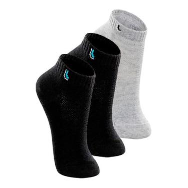 Imagem de Kit 3 Pares de Meias Infantil Cano Curto Lupo 2725-005 Colorido, Preto