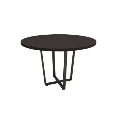 Imagem de Mesa de Reunião Redonda Industrial 110cm com Pés em Metal Industrial Executive Preto