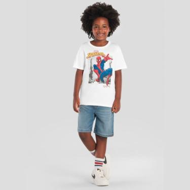 Imagem de Camiseta Homem Aranha Branco Infantil Menino - Brandili