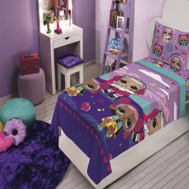 Imagem de Jogo de Cama Lepper Solteiro Microfibra Estampado LoL 03 Pçs Lilás