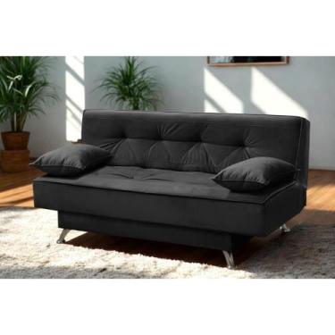 Imagem de sofá cama 1,80m Flórida Suede Preto Mirra Decor