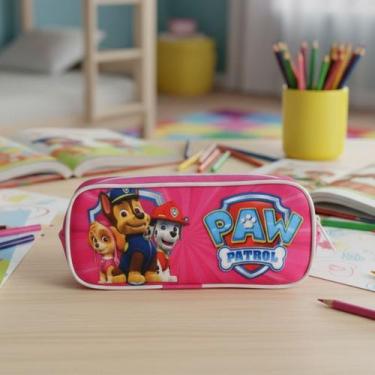 Imagem de Estojo Escolar Infantil Patrulha Canina Rosa - SM, Rosa