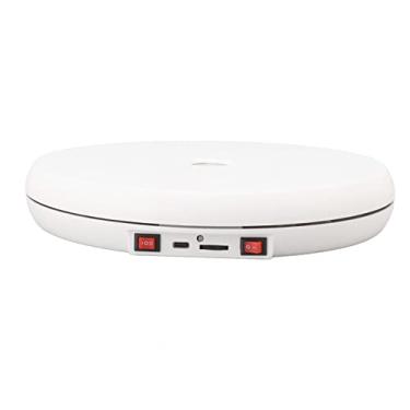 Imagem de RiToEasysports Mesa de Exibição Giratória Elétrica Feita de Material ABS, Luz Branca de 25 Cm, Suporte de Capacidade de Carga de 20 Kg para Promoção Publicitária, Display Giratório para Feiras Comerciais (Branco)