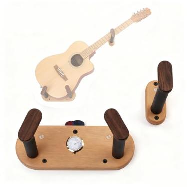 Imagem de Cabide OblíQuo Para ExibiçãO De Guitarra Dividida,Com Visor De Temperatura,Pode Armazenar Palhetas,Adequado Para ExibiçãO De Instrumentos,EstúDio De MúSica