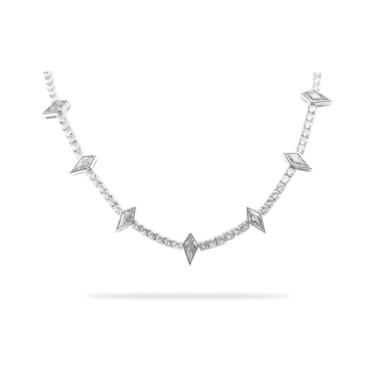 Imagem de WIC Colar de zircões de liga de cobre, dentes de leopardo, hip hop, joias de presente de luxo masculinas e femininas brancas 40,6 cm