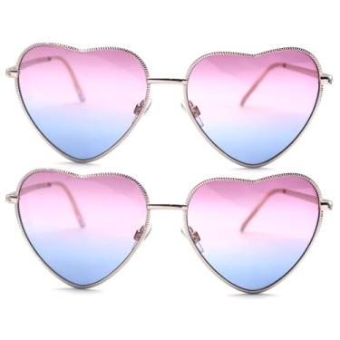 Imagem de Óculos de sol femininos em formato de coração, Ouro claro, pacote com 2, M