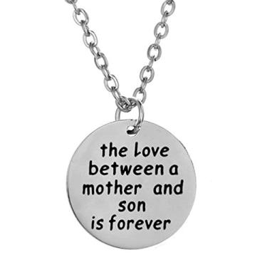 Imagem de Colar com pingente para mãe, filha, filho, avó, neta, mãe, avó, amor, eterno, presente para a família, Medium, Aço inoxidável, Sem Pedra Preciosa