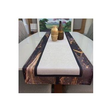 Imagem de Caminho de mesa 45 x 150 - mod. 1752 c/ borda linho - DIAS DECOR