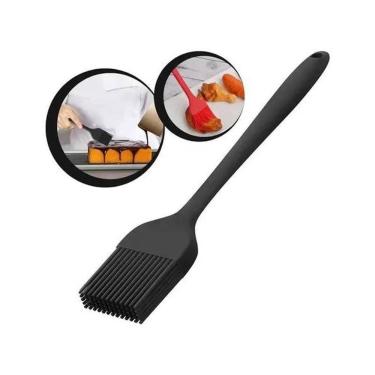 Imagem de Pincel Culinário Preto 25Cm Silicone Flexível Livre De Bpa