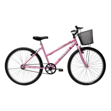 Imagem de Bicicleta Aro 26 Feminina Mono Sem Marcha Com Cesta Saidx Rosa