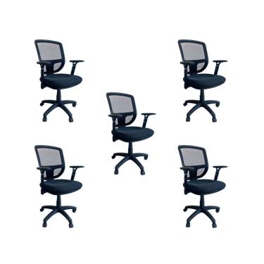 Imagem de Kit 5 Cadeiras De Escritório Diretor Oficial Ergon Uni + E-book